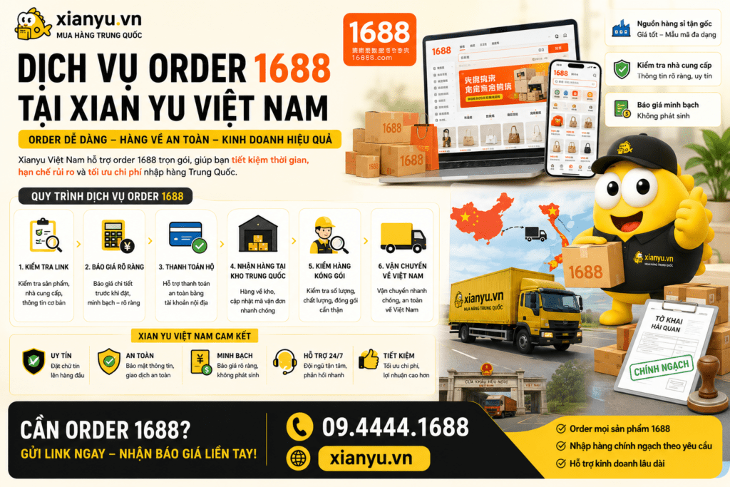 Xianyu Việt Nam order 1688 về Việt Nam