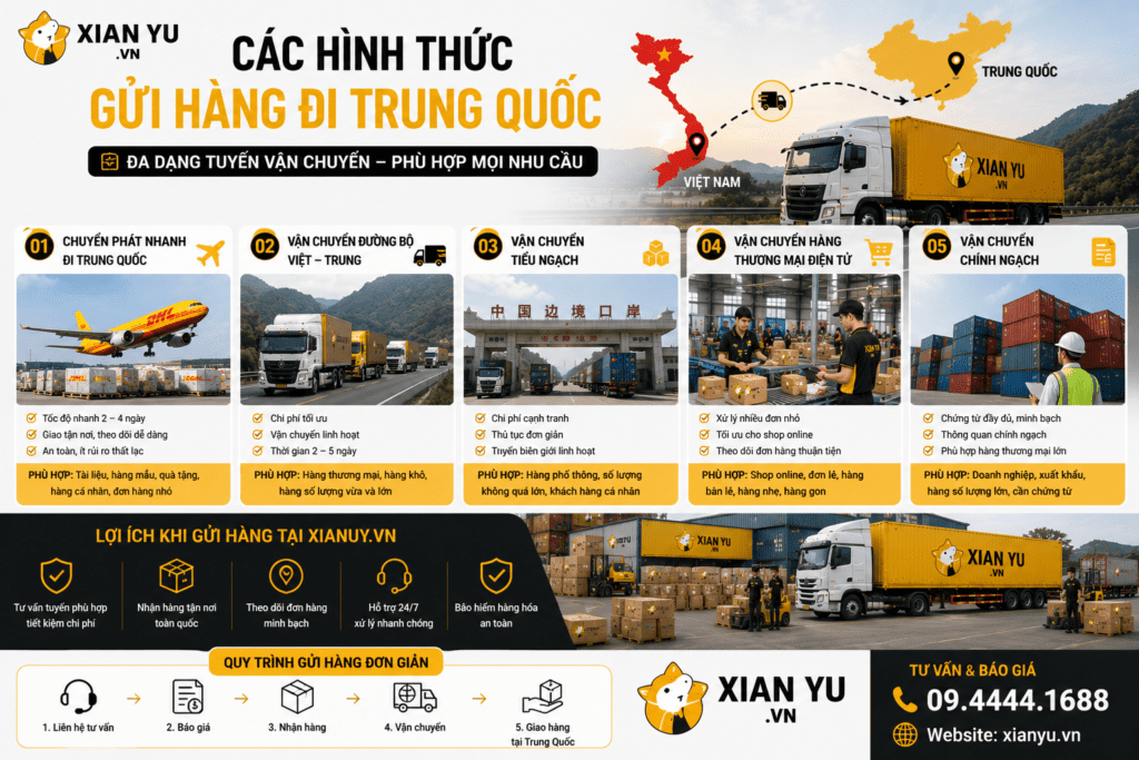 các hình thức gửi hàng đi trung quốc