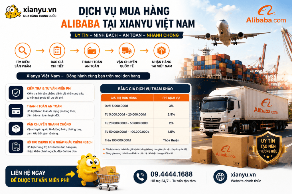 dịch vụ mua hàng alibaba tại Xianyu.vn