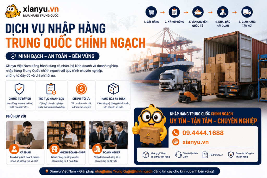 dịch vụ nhập hàng trung quốc chính ngạch - xianyu.vn