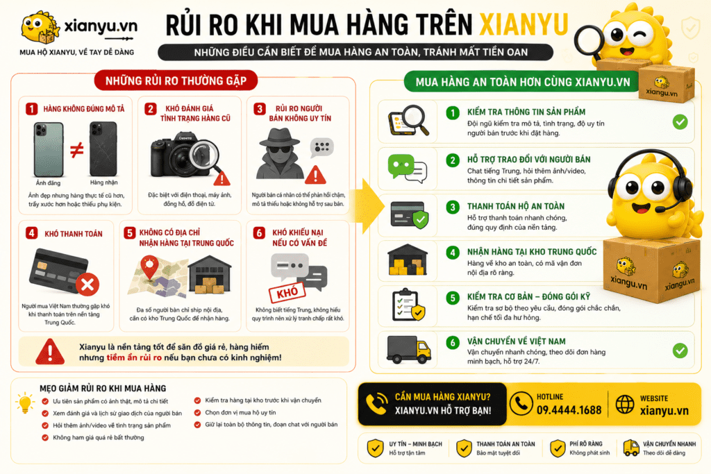 rủi ro khi mua hàng xianyu